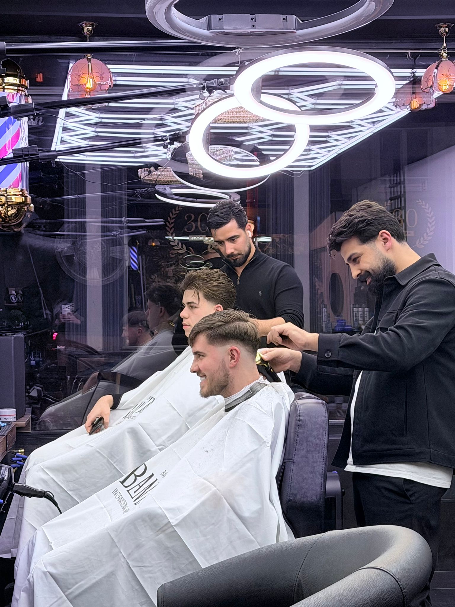 Barber working at The Crown